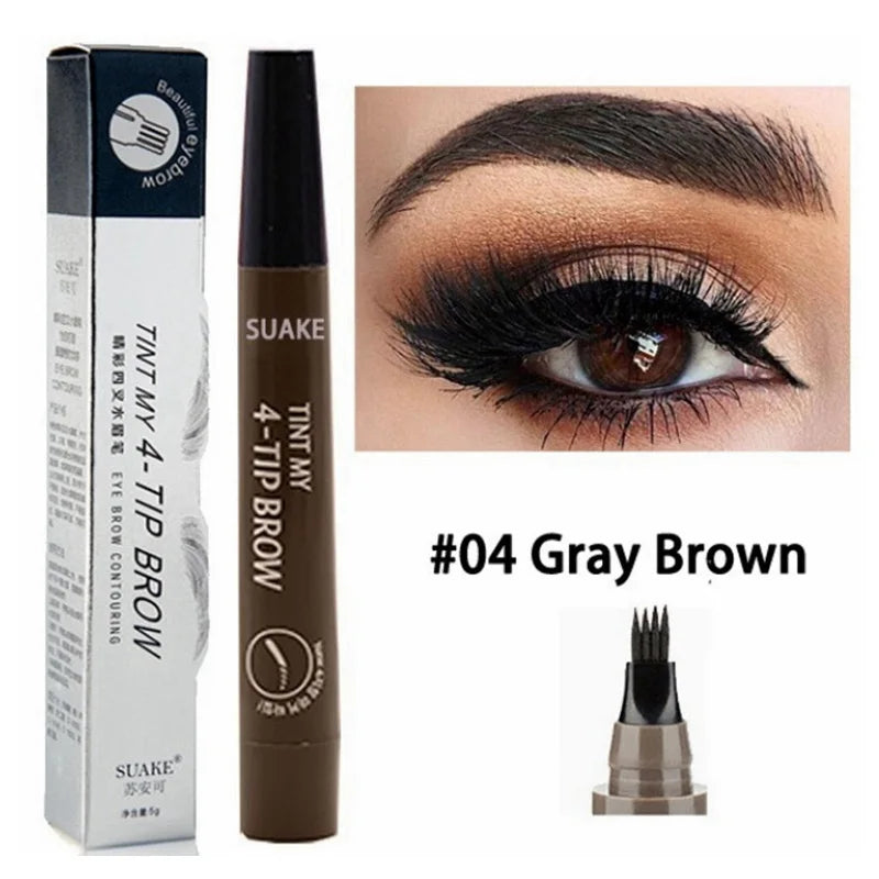 4 Point Microblading Liquid Eyebrow Pen Waterproof Fork Tip Eyebrow Tattoo Pencil Long Lasting Professional Fine Sketch Free shi