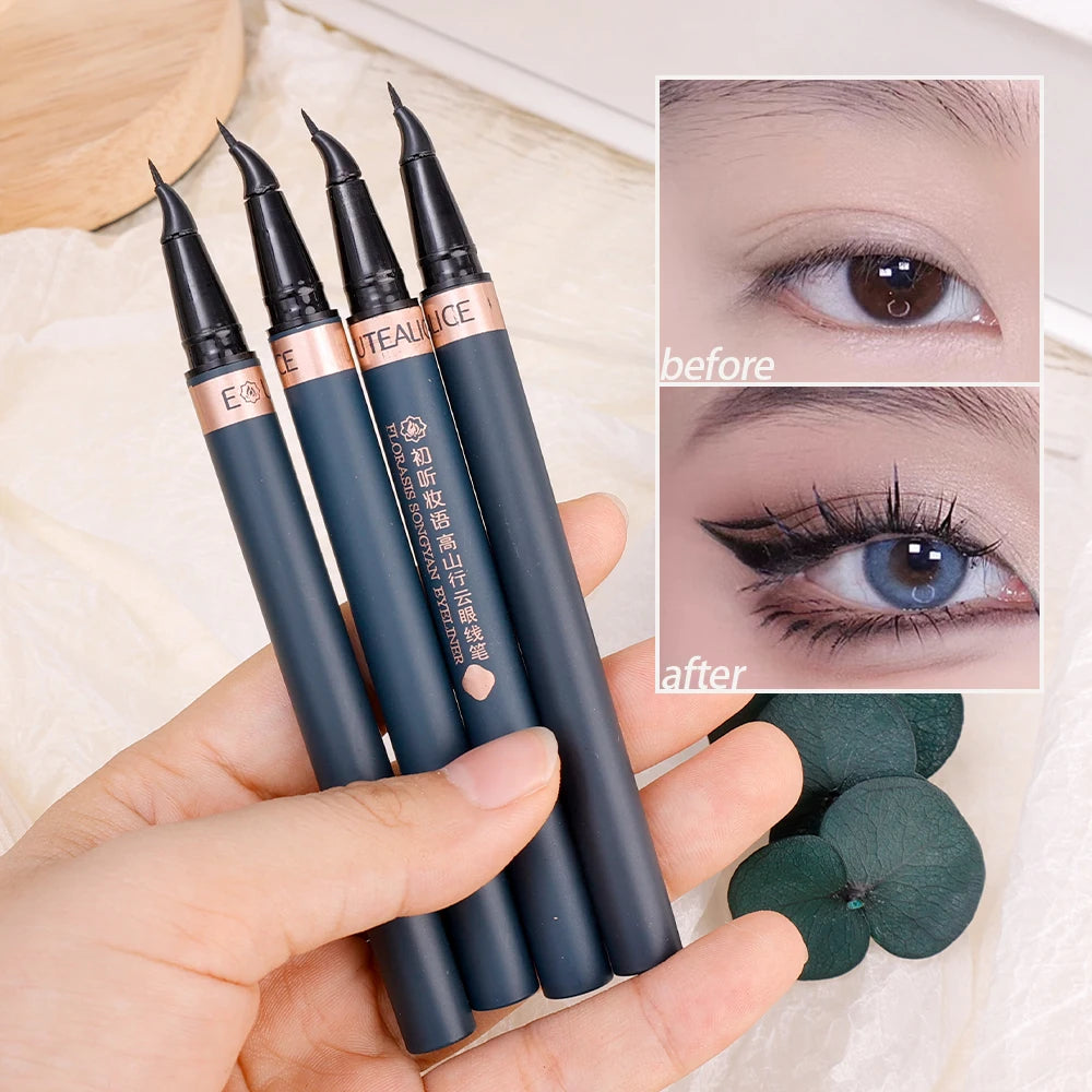 Long Ultra-thin Elbow Liquid Eyeliner Pencil Waterproof Quick Dry Smooth Matte Black Brown Eye Liner Pen Korean Makeup Cosmetics